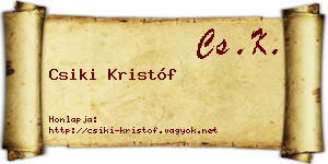 Csiki Kristóf névjegykártya