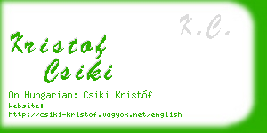kristof csiki business card